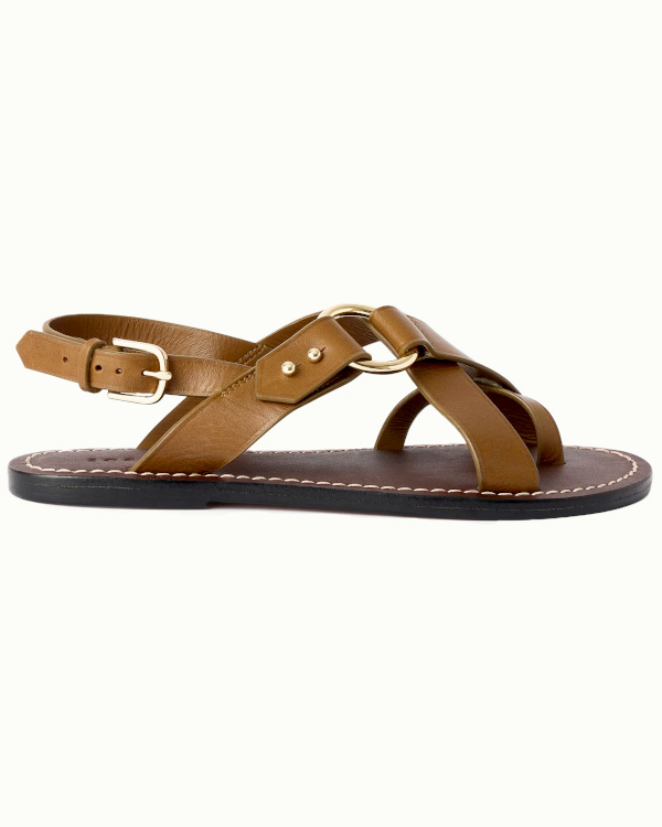 Sandales en cuir marron