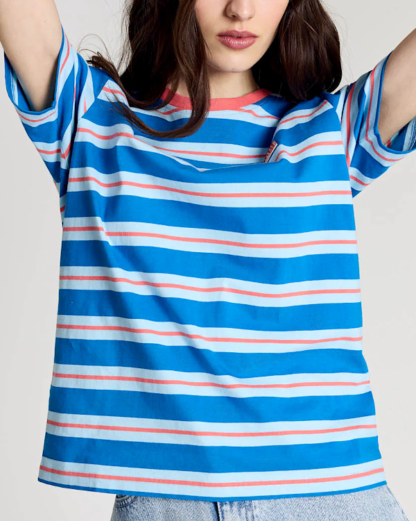Tee-shirt bleu rayé