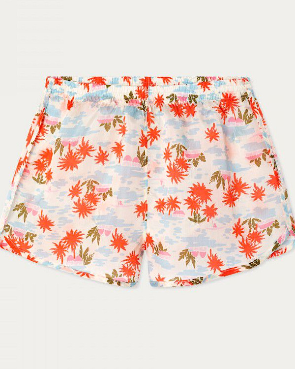 Short estival à imprimé palmier