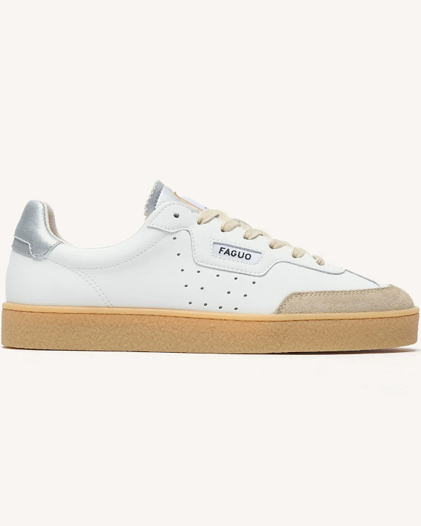 Basket blanche et beige à semelle gomme épaisse