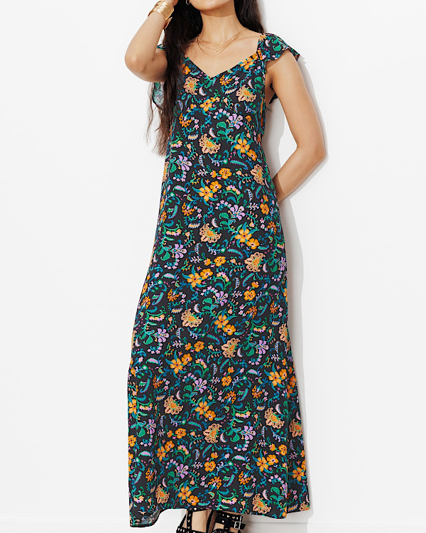 Longue robe imprimée Femme